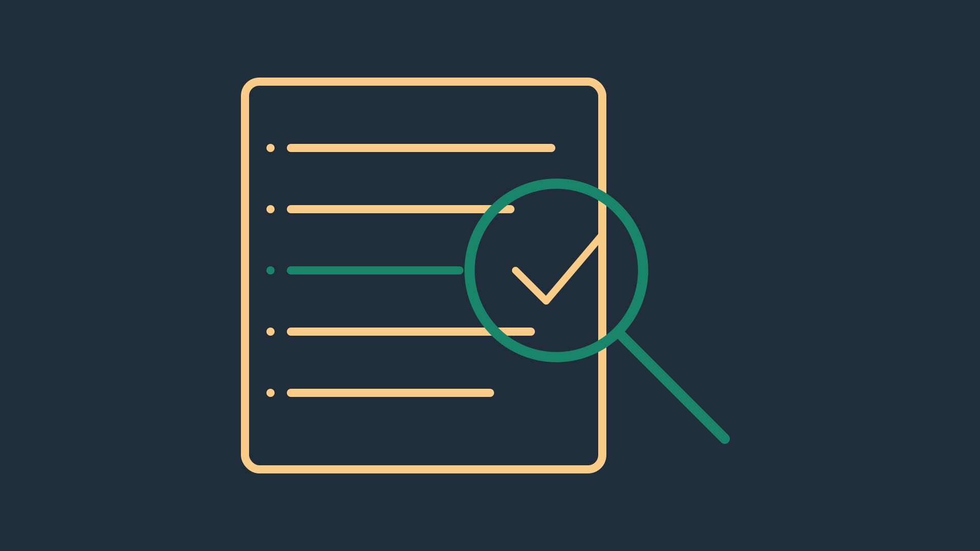Keyword-Recherche Illustration: Lupe hebt das kaufnahe Keyword in einer Liste hervor